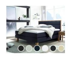 Hasena Boxspringbett Pronto Cottage 160x200 cm / KUL pronto white 323 / Eiche massiv bianco / Agrea-Top