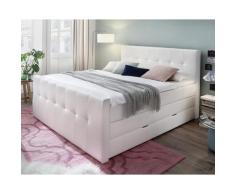 meise.möbel Boxspringbett Star inkl. Bettkasten 180x200 cm / Kunstleder weiss / mit Swarovski®-Kristallen / MTTFK 1000 / H2/H3