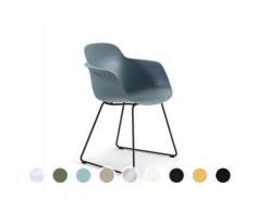 infiniti »SICLA« Sled Designer-Stuhl AC30 Weiss matt lackiert / IS020 Weiss