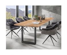 Massivholz »Epoxid« Tabula Rasa Esstisch Schweizer Kante 180x100 cm / Epoxid-Harz Transparent