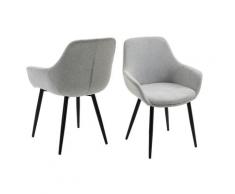 SalesFever »Leo« Armlehnstuhl 2er-Set hellgrau