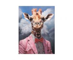 La Casa »Giraffe mit rosa Anzug u. Krawatte« Ölbild handbemalt 90x120 cm auf Leinwand