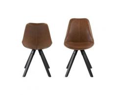 Actona »Dima« Esszimmerstuhl Lederlook 48,5x85x55 cm