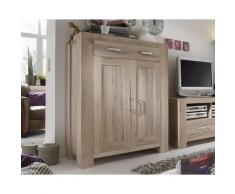 Massivholz »Fausto« Highboard - 2 Türen / 1 Schublade Wildeiche white wash