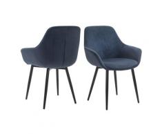 SalesFever »Steve« Armlehnstuhl 2er-Set dunkelblau 64x86x59 cm