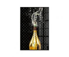 La Casa »Explosive Champagne« Glasbild mit Strassapplikation 60x90 cm
