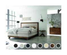 Hasena Boxspringbett Pronto Chicago 180x200 cm / Akazie Vintage braun, lackiert / Pepe Beige 327 / Superio-Top