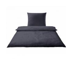 Elegante Seersucker Bettwäsche »Chelsea« Anthrazit 7013-09 Bettwäsche 240x220 cm / 2x 80x80 cm