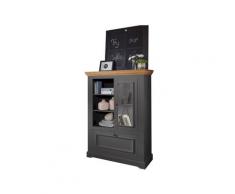 3S Frankenmöbel »Country« Massivholz Highboard grau WZ-0133 / B 111 x H 152 x T 43 cm