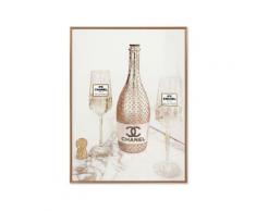 La Casa »Champagner with glasses« Glasbild mit Strassapplikationen 60x80 cm