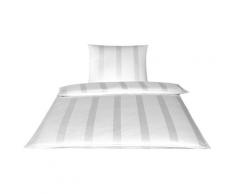 Elegante Jacquard-Satin Bettwäsche »Metropolis« Weiß 2058-00 Bettwäsche / 155x220 cm / 80x80 cm