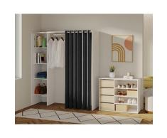 TemaHome »Tom 1« Kleiderschrank mit Vorhang Weiß Dunkelgrau – erhältlich in 1 Größen