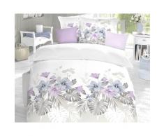 schlafgut »Aloha« Mako-Satin Bettwäsche 6378-407 viola 155x220 cm / 80x80 cm