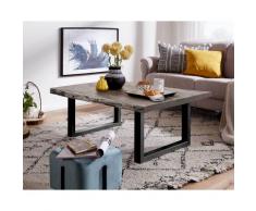 3S Frankenmöbel »Bern« Massivholz Couchtisch Akazie grau TI-0481 / 120 x 80 cm / Akazie grau / Fuss alufarben