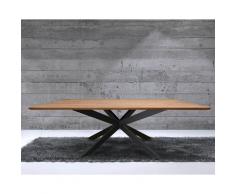 Massivholz »Star-Loft« Esstisch Wildeiche 220x100 cm / Wildeiche natur / Gestell schwarz