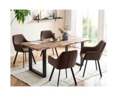 SalesFever »Wilson-Cristobal« Esszimmergruppe Akazie natur/schwarz braun Esstisch 180x90 cm