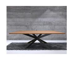 Massivholz »Star-Loft« Esstisch Wildeiche 180x90 cm / Wildeiche natur / Gestell schwarz