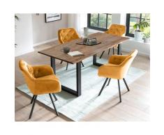 SalesFever »Layne-Fiona« Esszimmergruppe Akazie gelb Esstisch 180x90 cm