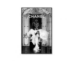 La Casa »Lady in white dress« Glasbild mit Strassapplikation 80x120 cm