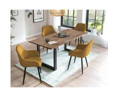 SalesFever »Layne-Leo« Esszimmergruppe Akazie gelb Esstisch 180x90 cm