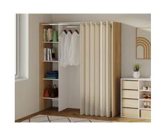 TemaHome »Tom 1« Kleiderschrank mit Vorhang Eiche Ecru