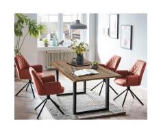 SalesFever »Layne-Sheffield« Esszimmergruppe Akazie cognac Esstisch 180x90 cm