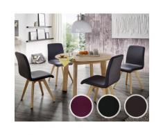 Schösswender »Flavio« Wildeiche Massivholz Essgruppe I Kunstleder schwarz