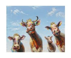 La Casa »fröhliche Kühe« Ölbild handgemalt 130x105 cm