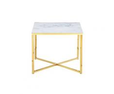 SalesFever »Marmara« Beistelltisch Marmor-Optik weiß/gold