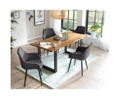 SalesFever »Lando-Leo« Esszimmergruppe Akazie anthrazit – erhältlich in 2 Größen