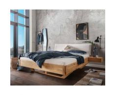 Massivholz »La Dolce Vita XVII« Wildeiche Massivholzbett 180x220 cm / mit Nachttisch