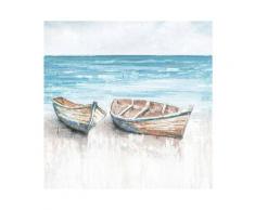 La Casa »Boot am Strand« Ölbild handbemalt auf Leinwand
