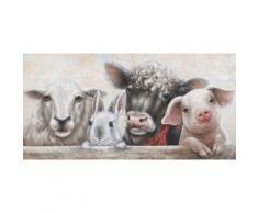 La Casa »Schaf Hase Kuh Schwein« Ölbild handbemalt 140x70 cm