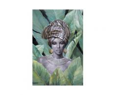 La Casa »African Lady mit gestreiftem Turban« Ölbild handbemalt 80x120 cm