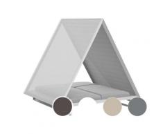 Vondom »VINEYARD« Outdoor Daybed Stoffdach Taupe mit Bezug Silvertex Taupe 4024 / Sunvision Steel grau