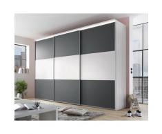 Staud »Includo« Schwebetürenschrank 3-türig 249 cm / Chrom / Weiss/Vulkan