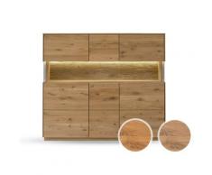 Massivholz »St. Gallen« Highboard III bianco geölt / ohne Beleuchtung