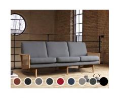 Kragelund »Egsmark« Sofa mit Holz-Armlehnen 2-Sitzer / Stoff 249 Grau