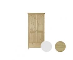 Massivholz »Solvita« Kleiderschrank 2-türig II laugenfarbig