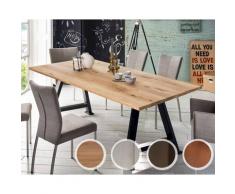 SIT Tops & Tables »Virginia« Wildeiche Massivholz Esstisch 220x100 cm / Eisen antikbraun