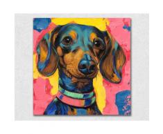 La Casa »Pop Art Dackel« Ölbild 60x60 cm