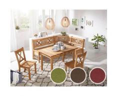 Schösswender »Königsee« Eckbankgruppe Wildeiche massiv Eckbank / 2 Stühle / Vierfußtisch / mit Auszug / Tiago 8658 weinrot