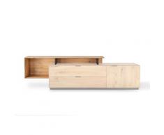 Massivholz »Lugano« Lowboard Aufsatz I Streben in Anthrazit / Montage rechts