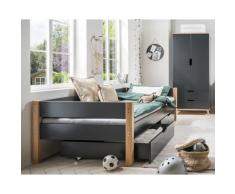 INFANSKIDS »Infanscolor« Kinderzimmer Kinderbett anthrazit 208x62x98cm / anthrazit-Buche