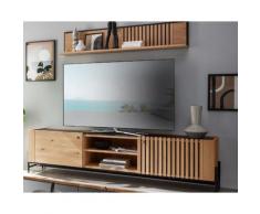 Massivholz »Ascona« Lowboard VI 200x51x45 cm / mit Inlay Anthrazitglas