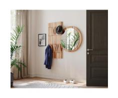 BlackWood »Piaforte Round« Massivholz Design-Garderobe Spiegel – erhältlich in 4 Ausführungen