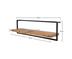 designline »Edge« Massivholz Wandregal Metall/Akazie I