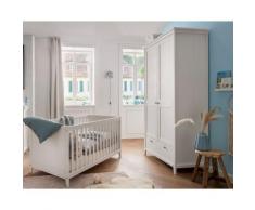 Massivholz »Solvita« Kleiderschrank 2-türig II weiß