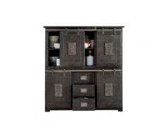 3S Frankenmöbel »Cosma« Massivholz Highboard IV grau