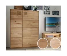 Massivholz »Davos« Highboard V Wildeiche bianco geölt